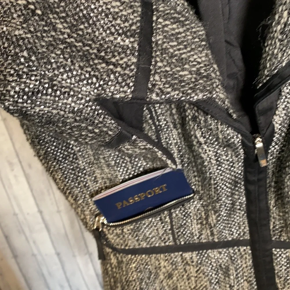 White House Black Market Tweed Peplum ZipUp Blazer - Picture 4 of 8